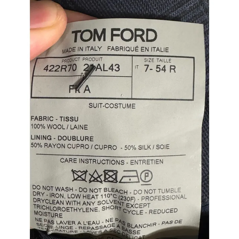 Tom Ford Navy Houndstooth Prince of Wales Peak Lapel Sportcoat Suit Jacket 54 44